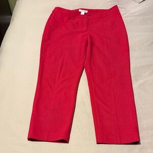 White House Black Market Red Cropped Pants